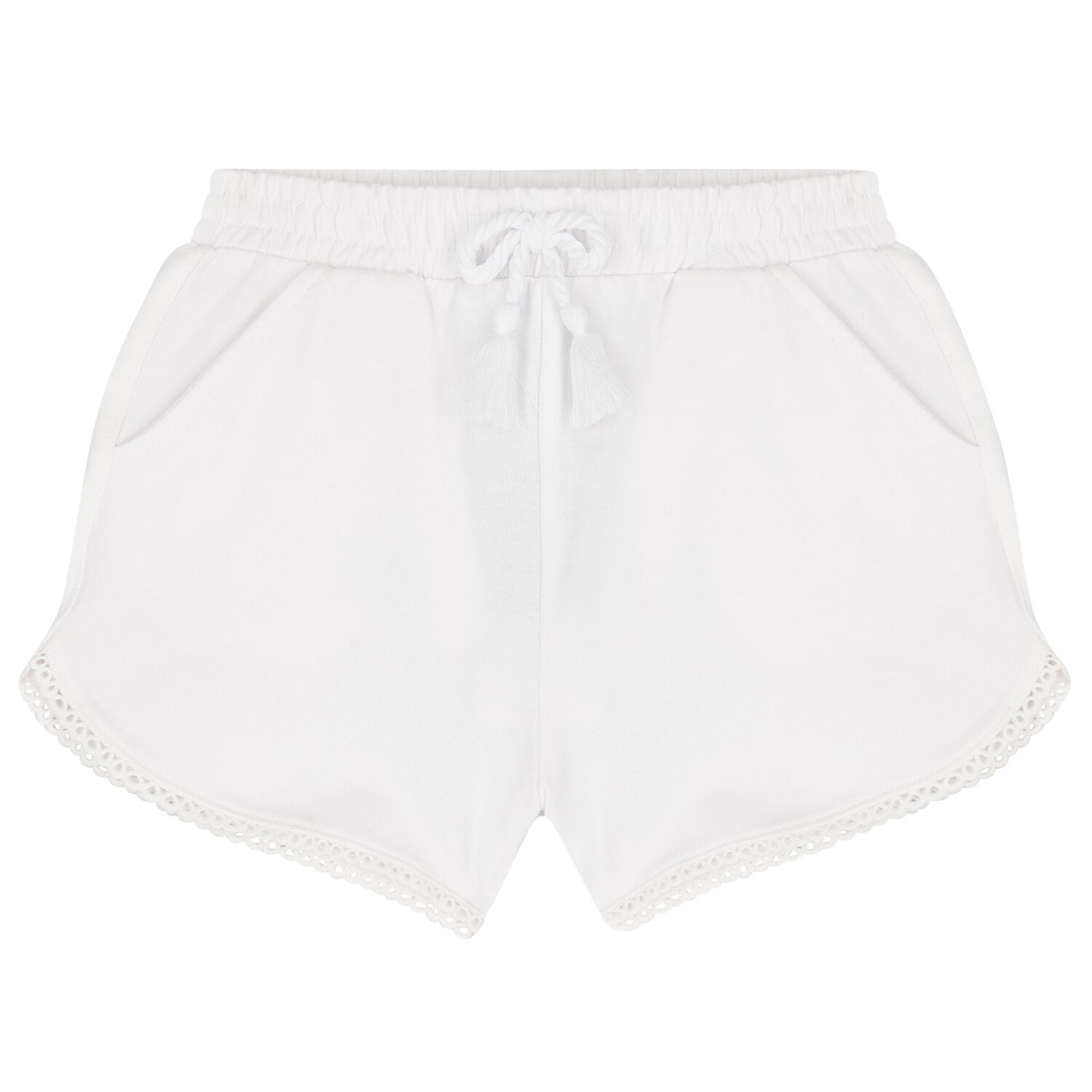 Girls White Shorts, 6, hi-res image number null