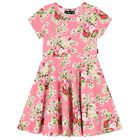 Girls Pink Floral Dress, 1, hi-res
