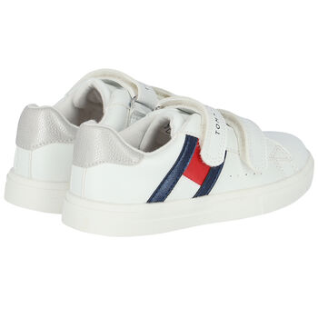 Girls White Logo Trainers