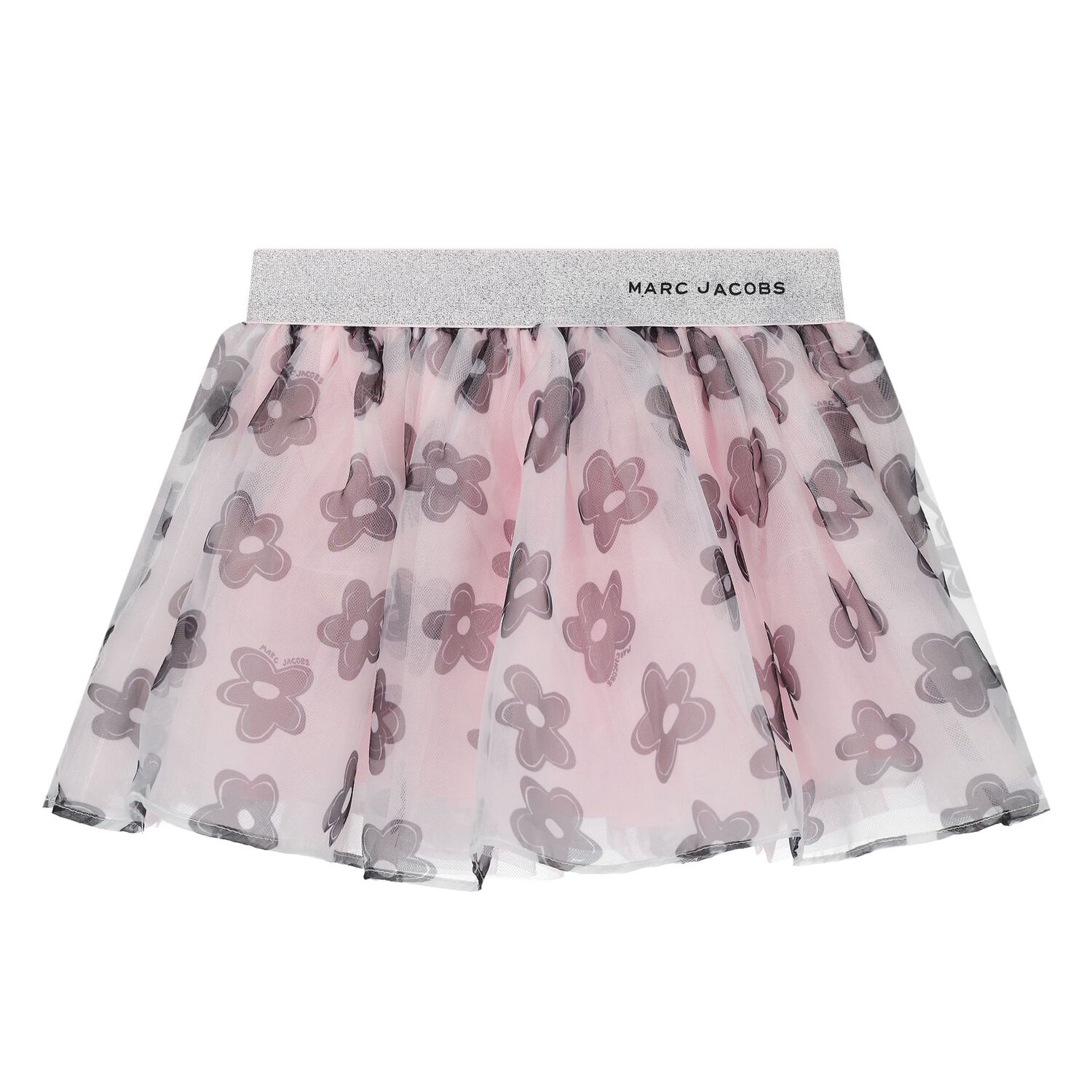 Younger Girls White & Pink Flower Skirt Set, 1, hi-res