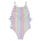 Younger Girls Iridescent Rainbow Swimsuit , 1, hi-res