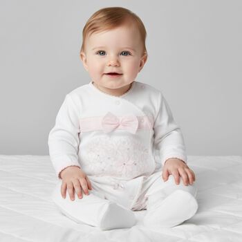 Baby Girls Pink Floral Babygrow
