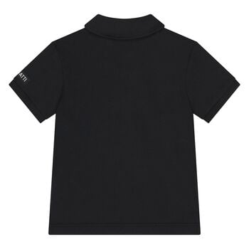 Younger Boys White & Black Logo Polo Shirt