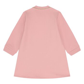Younger Girls Pink Logo Sweatshirt Dress