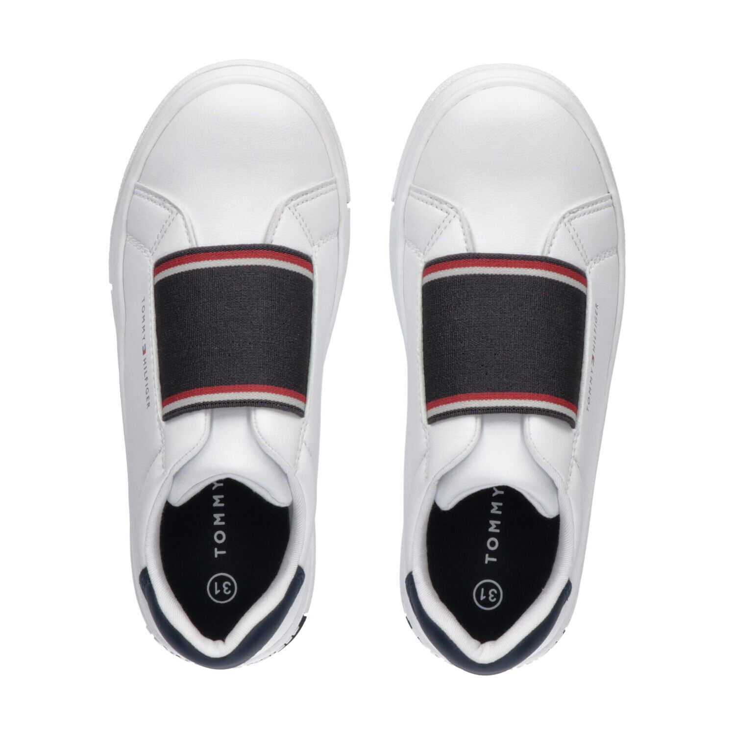 حذاء رياضى بنات بالشعار باللون الأبيض والأزرق, 1, hi-res