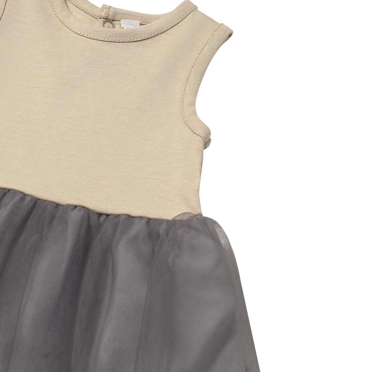 Baby Girls Beige & Grey Tulle Dress Set, 1, hi-res image number null
