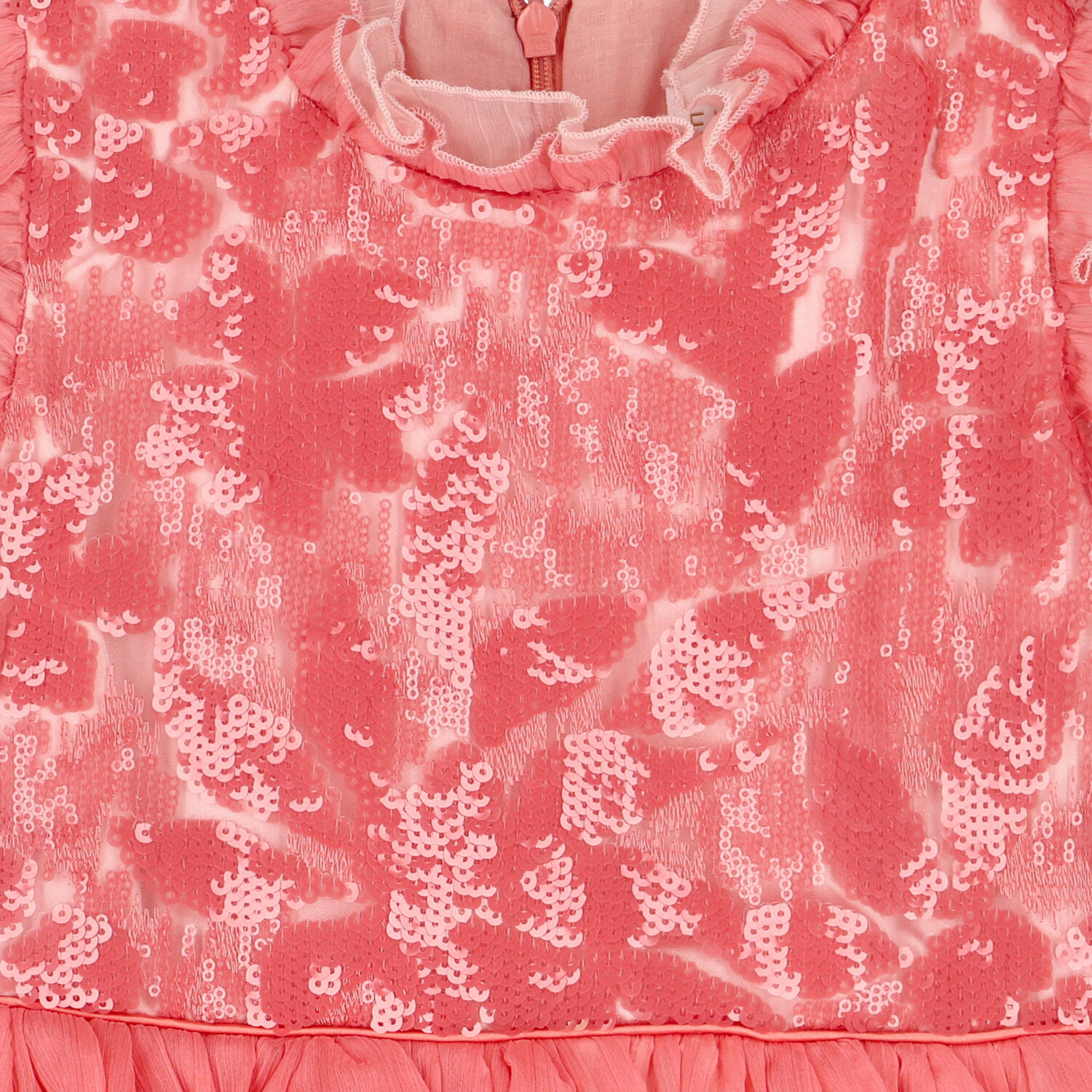 Girls Pink Tiered Chiffon Dress, 1, hi-res image number null