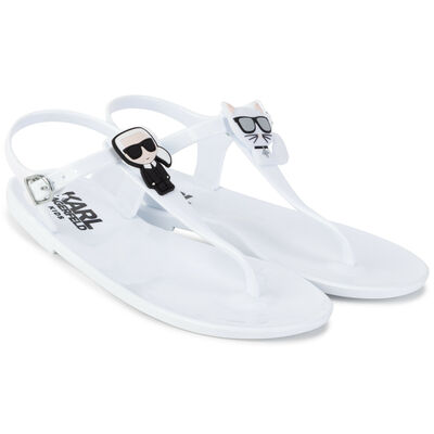 Girls White Flip Flop Sandals