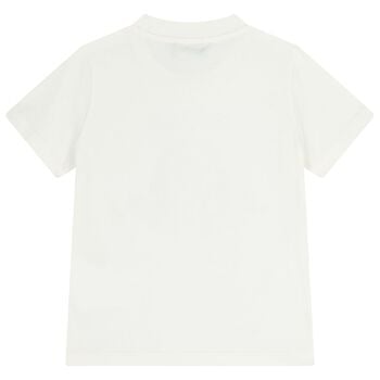 Girls White Embellished Medusa Logo T-Shirt