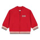 Younger Boys Red, Grey & Beige Puppy Tracksuit Set ( 3 Piece ), 1, hi-res