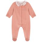 Baby Girls Pink & Ivory Toile De Jouy Babygrow, 3, hi-res