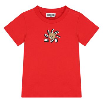 Younger Red Teddy Bear Logo T-Shirt