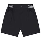 Boys White & Black Logo Shorts Set, 1, hi-res