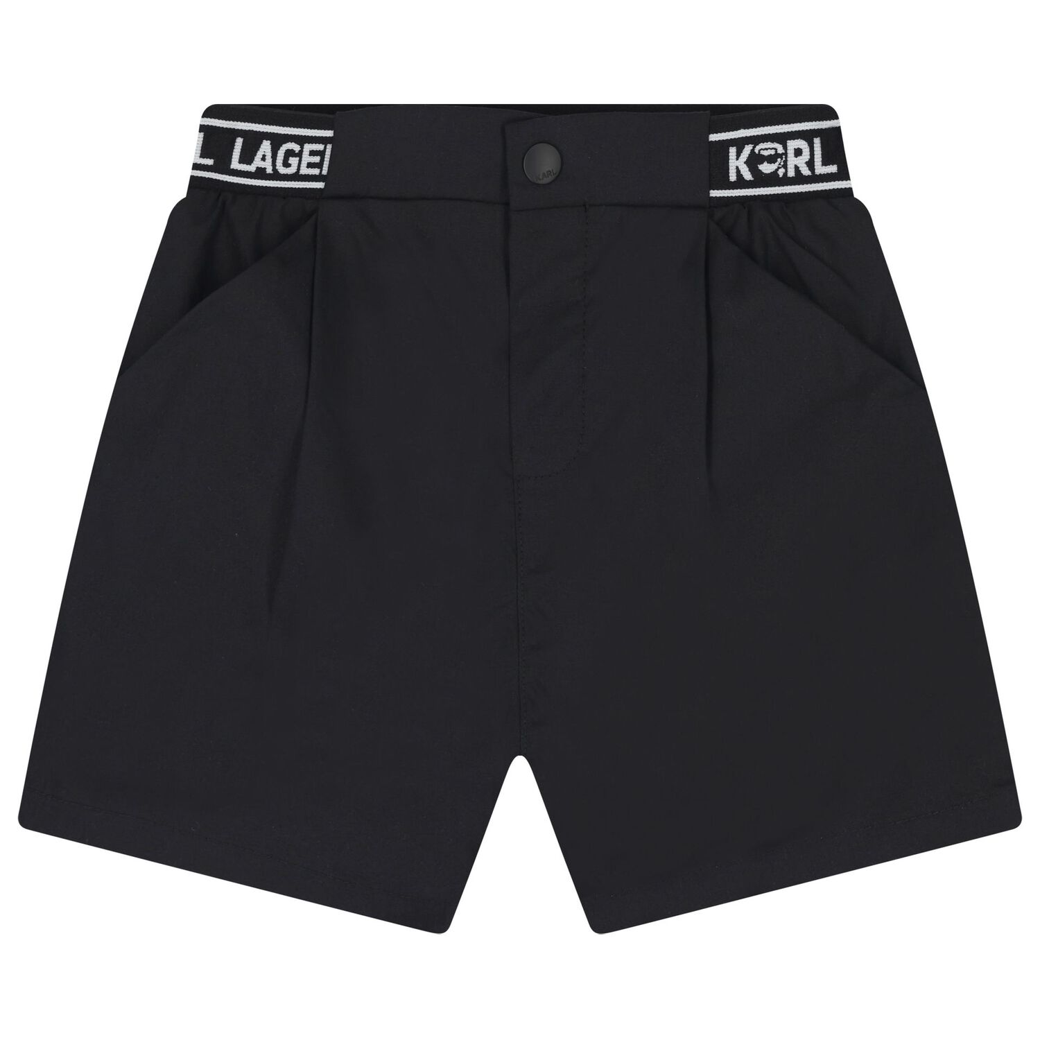 Boys White & Black Logo Shorts Set, 1, hi-res