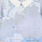 طقم هدايا للأولاد الصغار بنمط خريطة جغرافية باللونين العاجي والأزرق, 1, hi-res