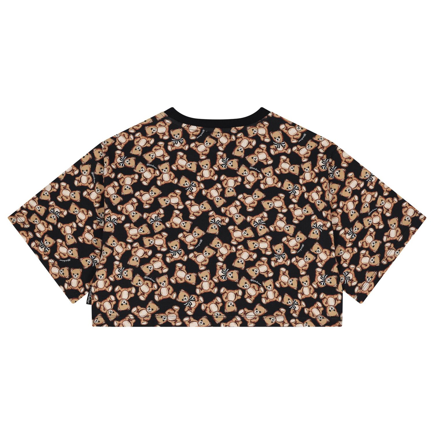 Girls Black Teddy Bear Logo T-Shirt, 2, hi-res image number null