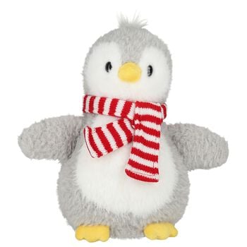 White & Grey Penguin Toboggan Twins Scarf Soft Toy ( 21CM )