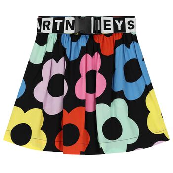 Stella McCartney Girls Black Floral Skirt, 1 Girls Black Floral Skirt