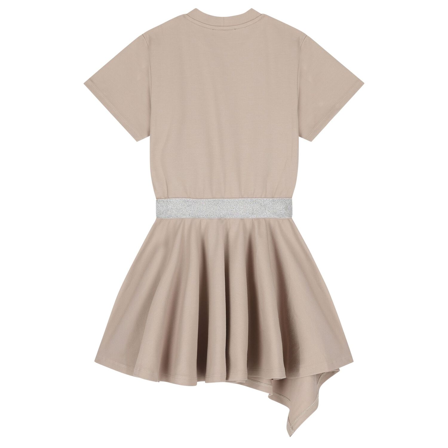 Girls Beige Logo Dress, 1, hi-res