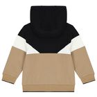 طقم بدلة رياضية أولاد بالشعار باللون البيج, 1, hi-res