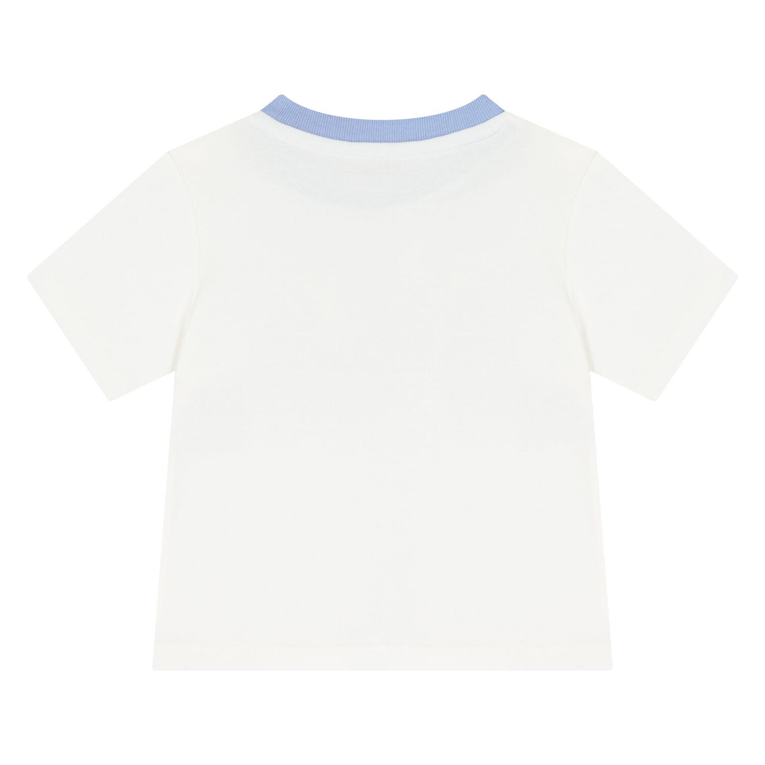 طقم شورت بالشعار باللون العاجي والأزرق للأولاد  , 1, hi-res