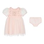 Baby Girls Pink Embellished Crystal Tulle Dress Set, 1, hi-res