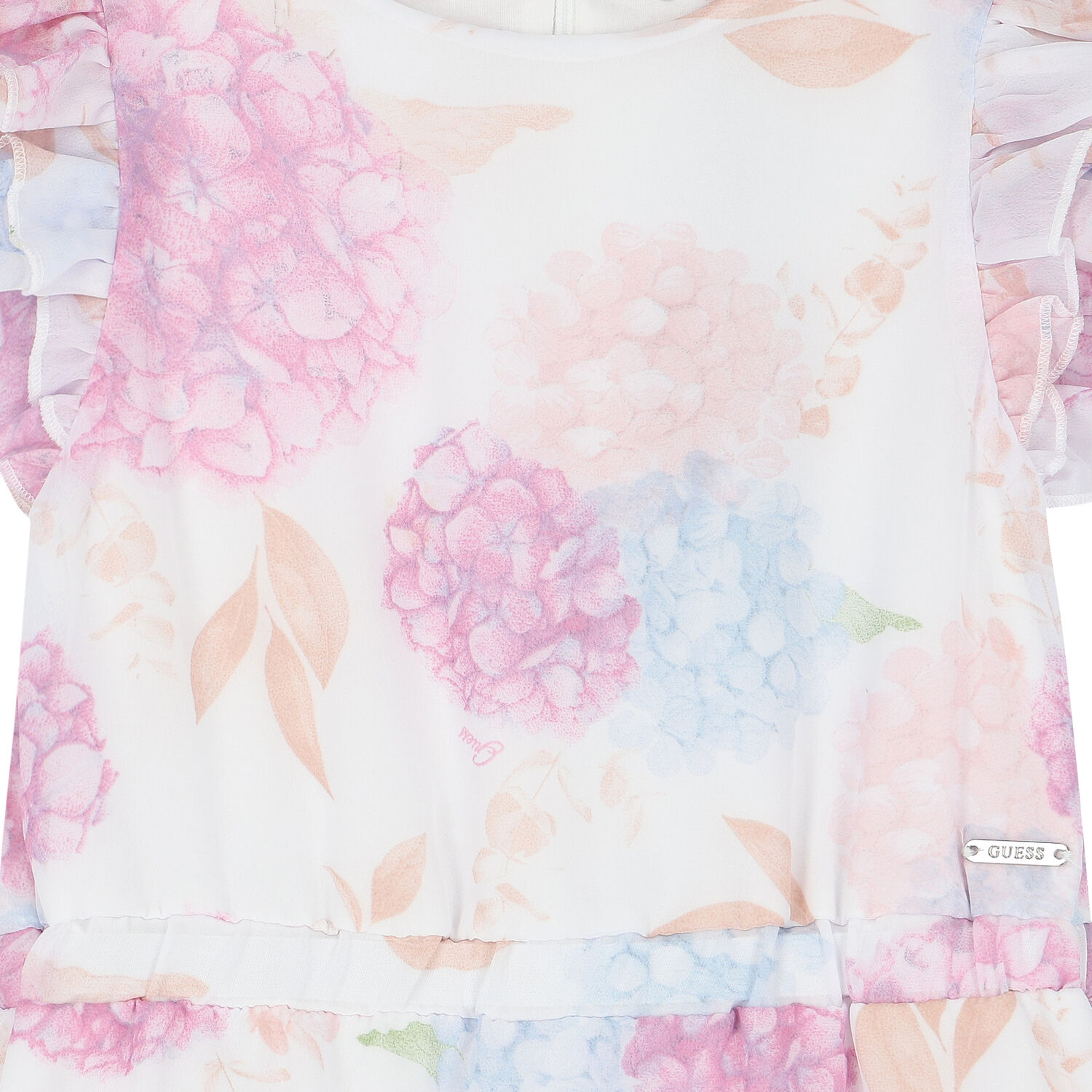 فستان بنات بالزهور باللون الابيض, 1, hi-res