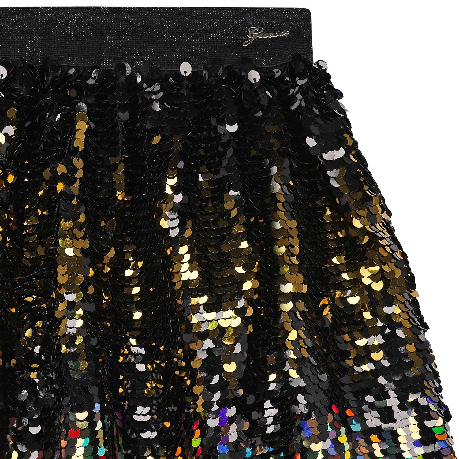 Girls Black & Gold Sequin Skirt, 1, hi-res image number null