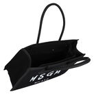 حقيبة يد بالشعار باللون الأبيض والأسود, 1, hi-res