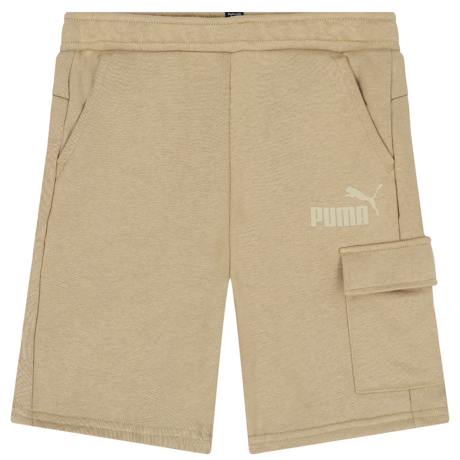 Boys Beige Logo Shorts, 1, hi-res