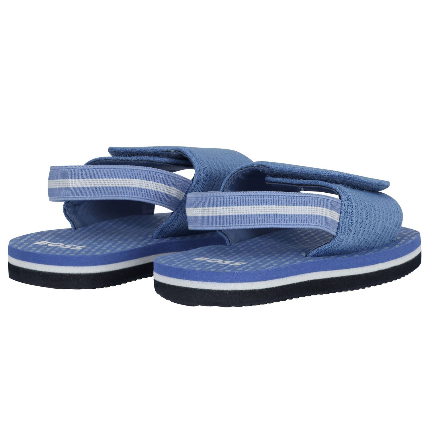 Boys Blue Logo Sandals, 2, hi-res