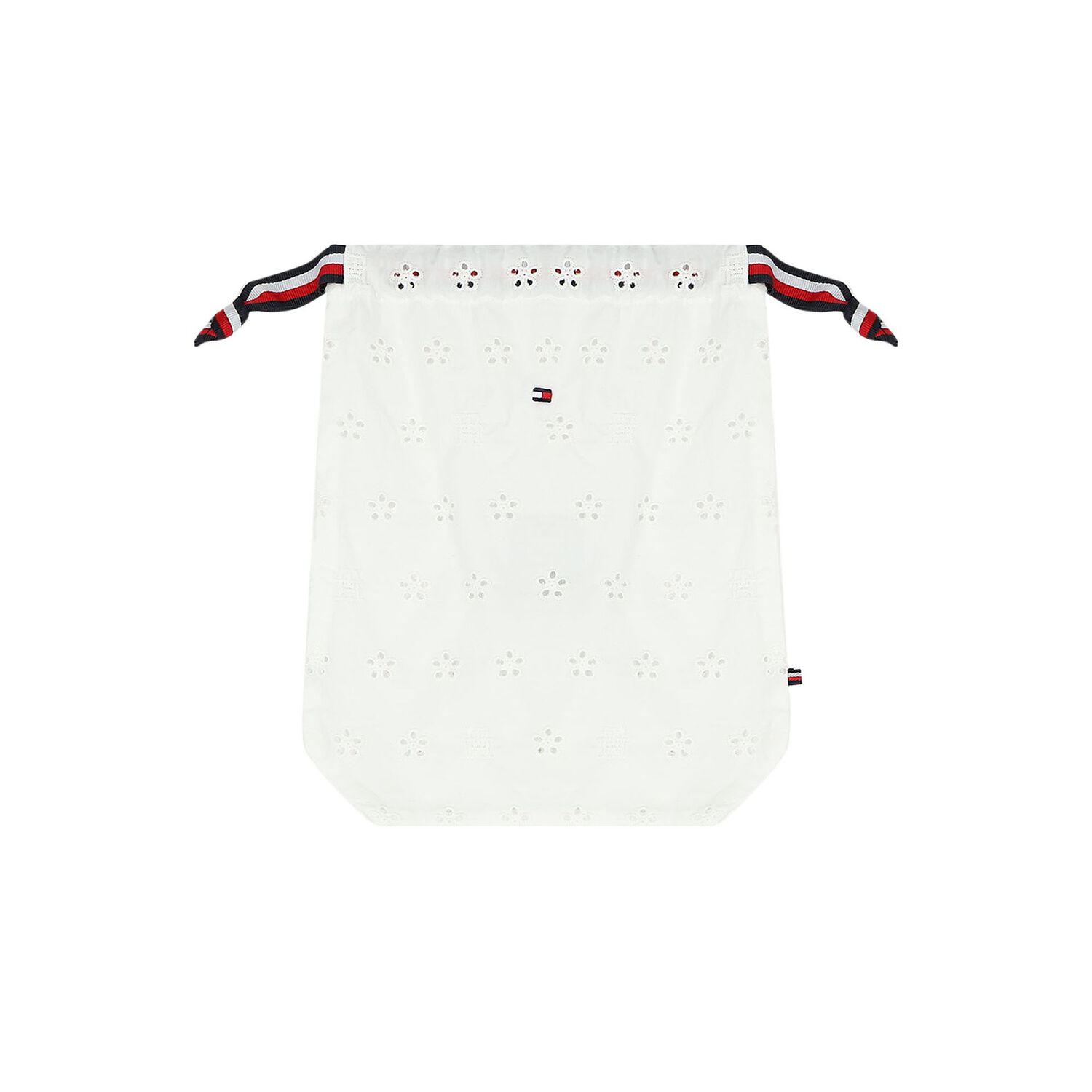 Baby Girls White Logo Broderie Anglaise Romper, 1, hi-res