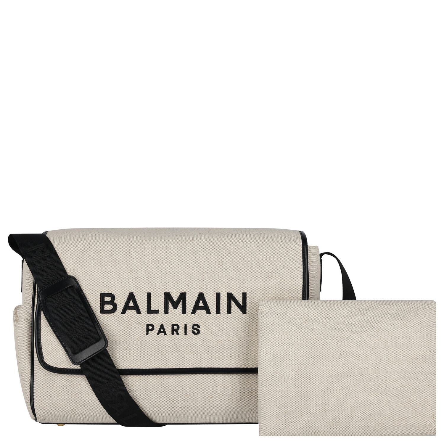 حقيبة تغيير حفاضات الأطفال بشعار باللون  بيج, 1, hi-res