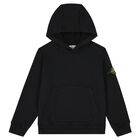 Boys Black Logo Hooded Top, 1, hi-res
