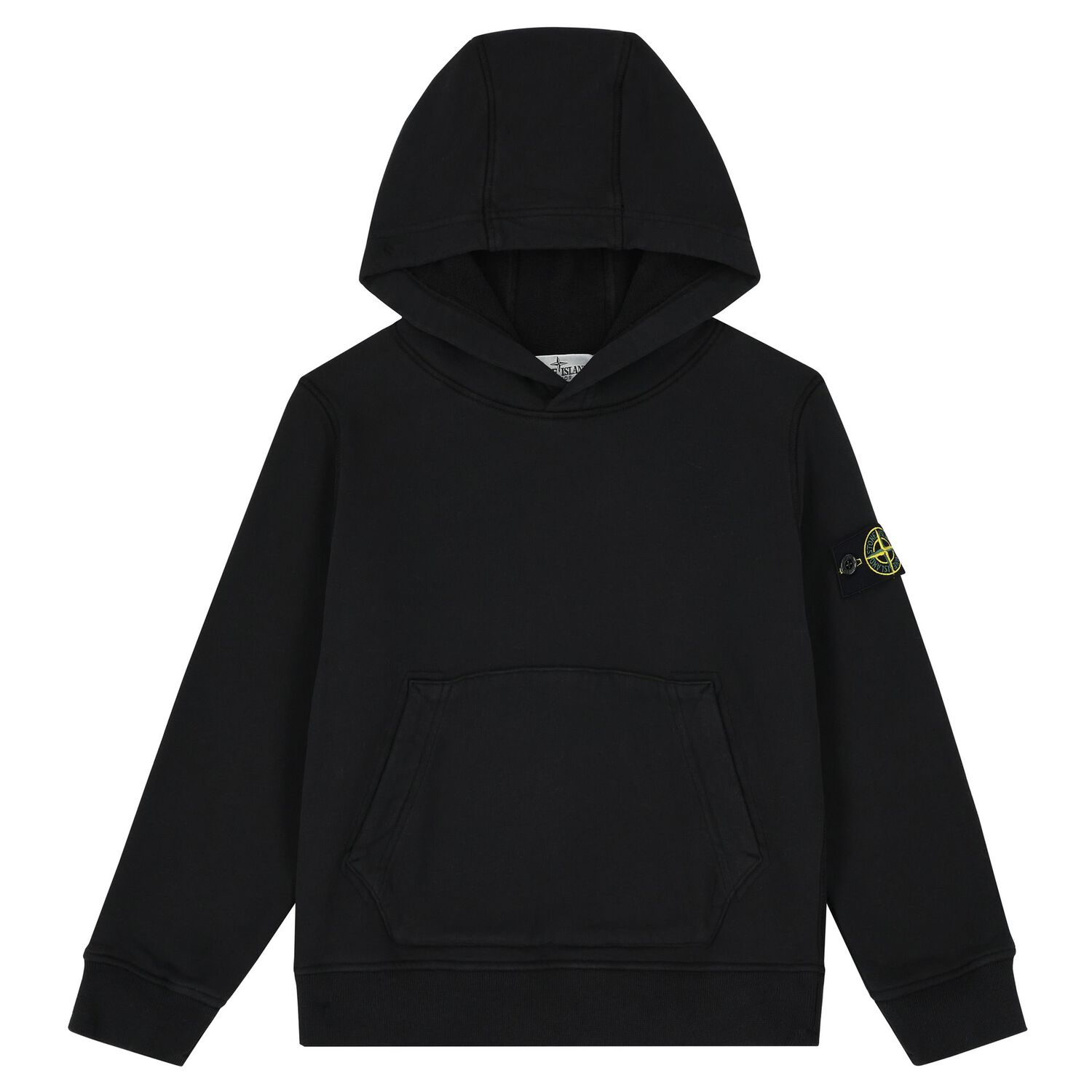 Boys Black Logo Hooded Top, 1, hi-res image number null