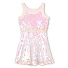 Girls Pink Iridescent Sequin Dress, 1, hi-res