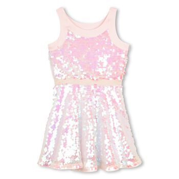 Girls Pink Iridescent Sequin Dress