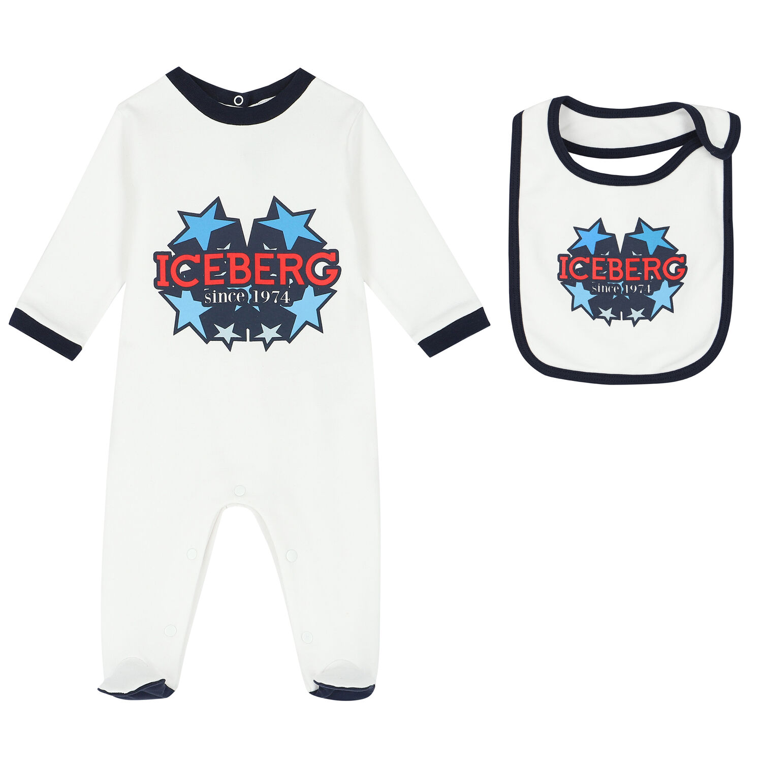 Baby Boys White Logo Babygrow Set, 1, hi-res image number null