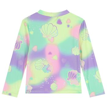 Girls Multi-Coloured Sea Shell Rash Vest