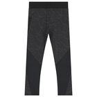 Girls Black Logo Leggings, 1, hi-res