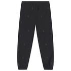Girls Black Logo Joggers, 1, hi-res