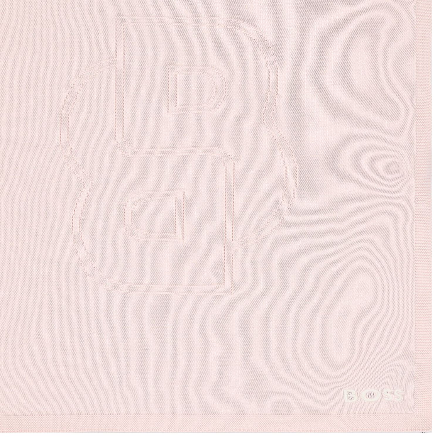 بطانية بنات منسوجة بالشعار باللون الوردي , 1, hi-res