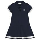 Girls Navy Blue Logo Dress, 1, hi-res