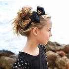 Girls Black Bow Headband, 5, hi-res