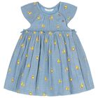 طقم بنات فستان باللون الأزرق, 2, hi-res