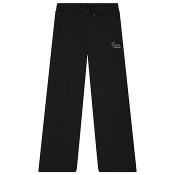 Girls Black Embellished Logo Trousers