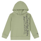 Boys Green Logo Hooded Top, 1, hi-res