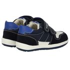 Baby Boys Navy Blue Logo Trainers, 1, hi-res