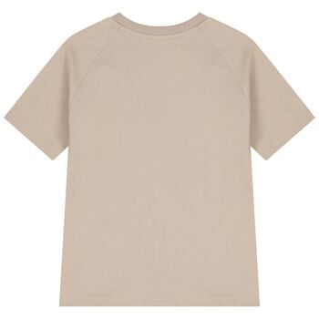 تشيرت بالشعار باللون الكاكي للاولاد