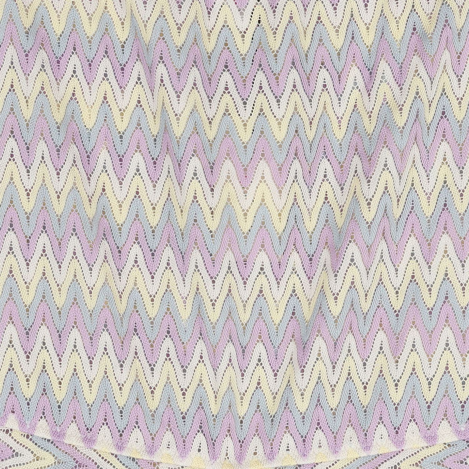 Girls Lilac & Ivory Zig-Zag Crochet Playsuit, 1, hi-res